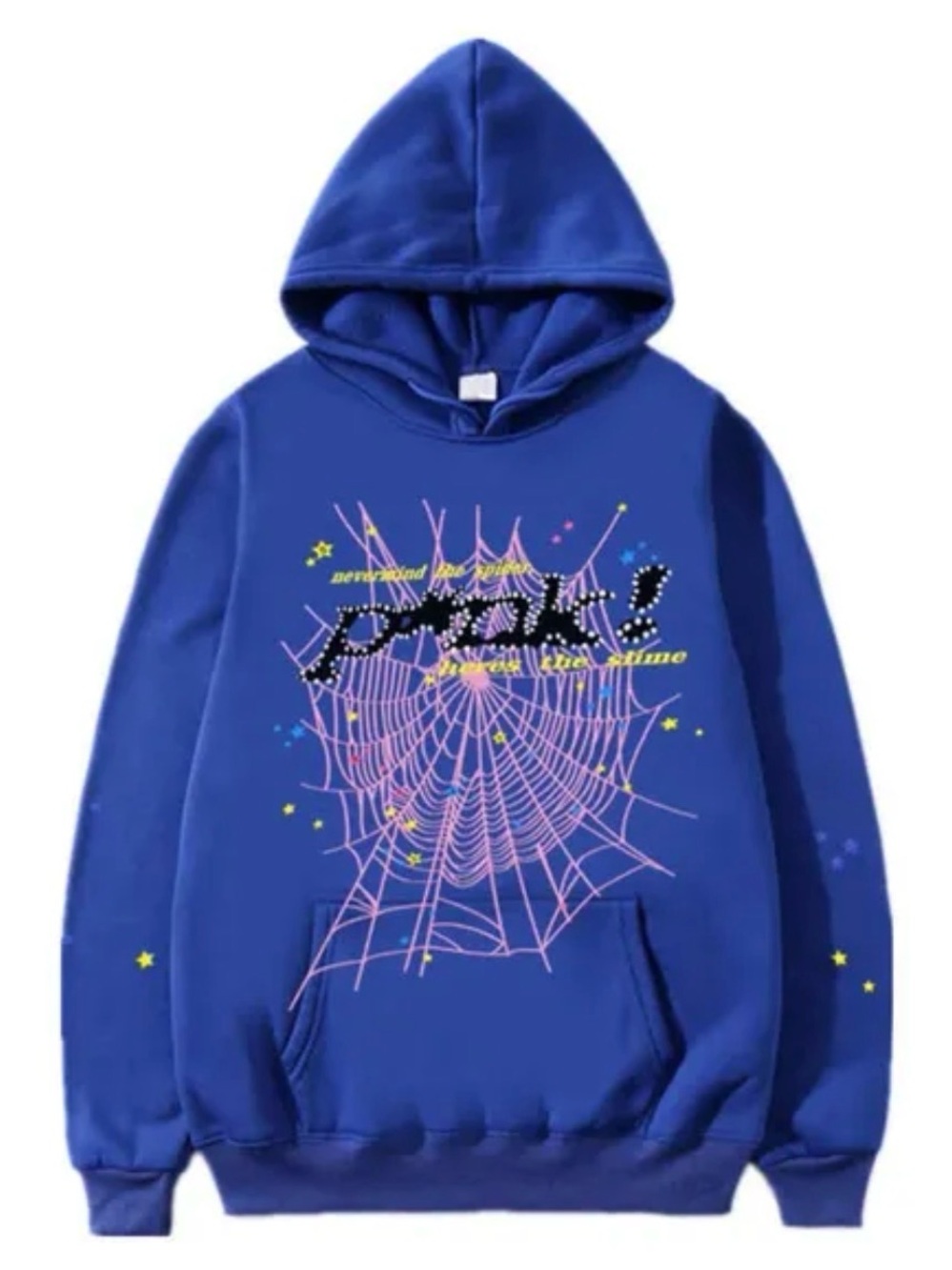 Blue/Purple spider Hoodie with Pink Graphic
